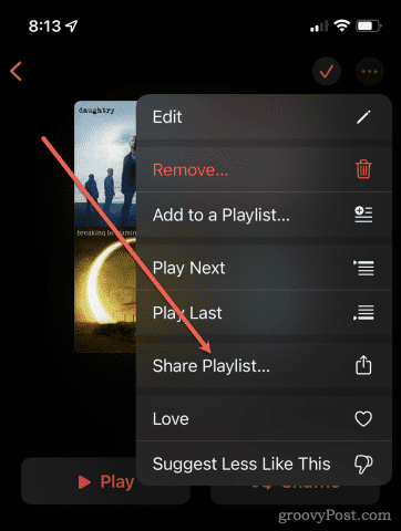 Share Playlist in Apple Music - Share Playlist