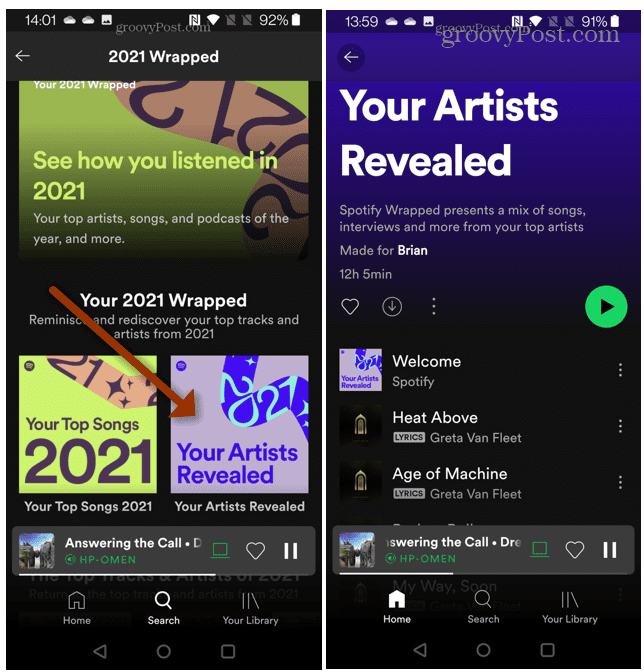 Your Artists Revealed Spotify