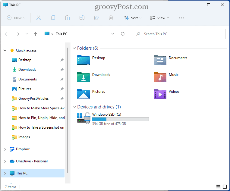 Explorateur de fichiers ouvert sur mon PC au lieu d'un accès rapide
