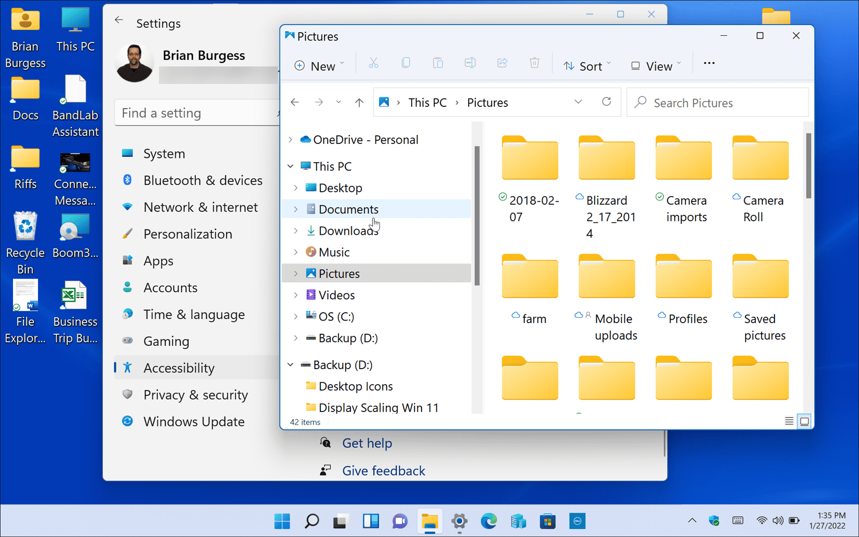 System text larger windows 11