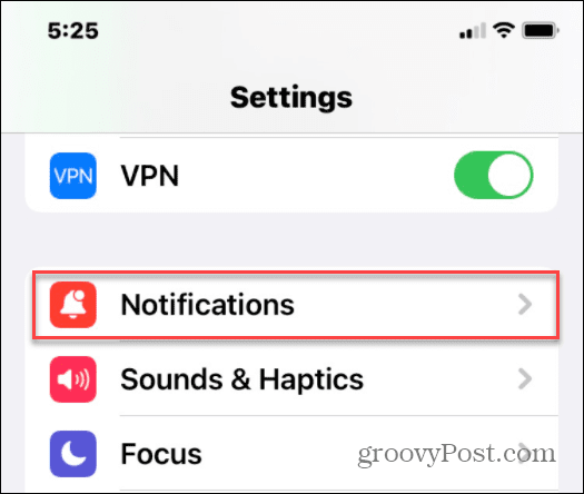 settings notifications