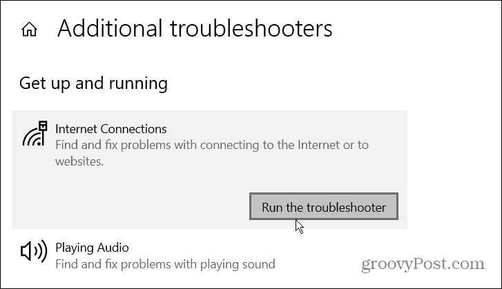 Internet Troubleshooter