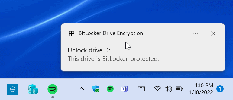 Drive Encryption Notification