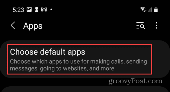 Choose Default Apps