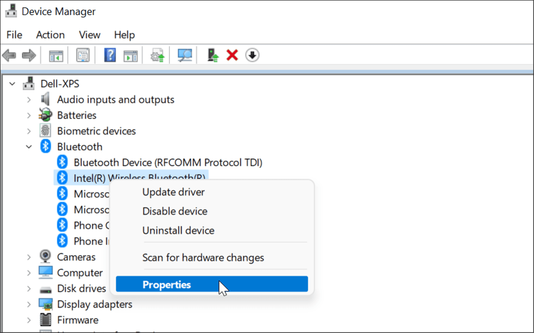 bluetooth device manager windows 11