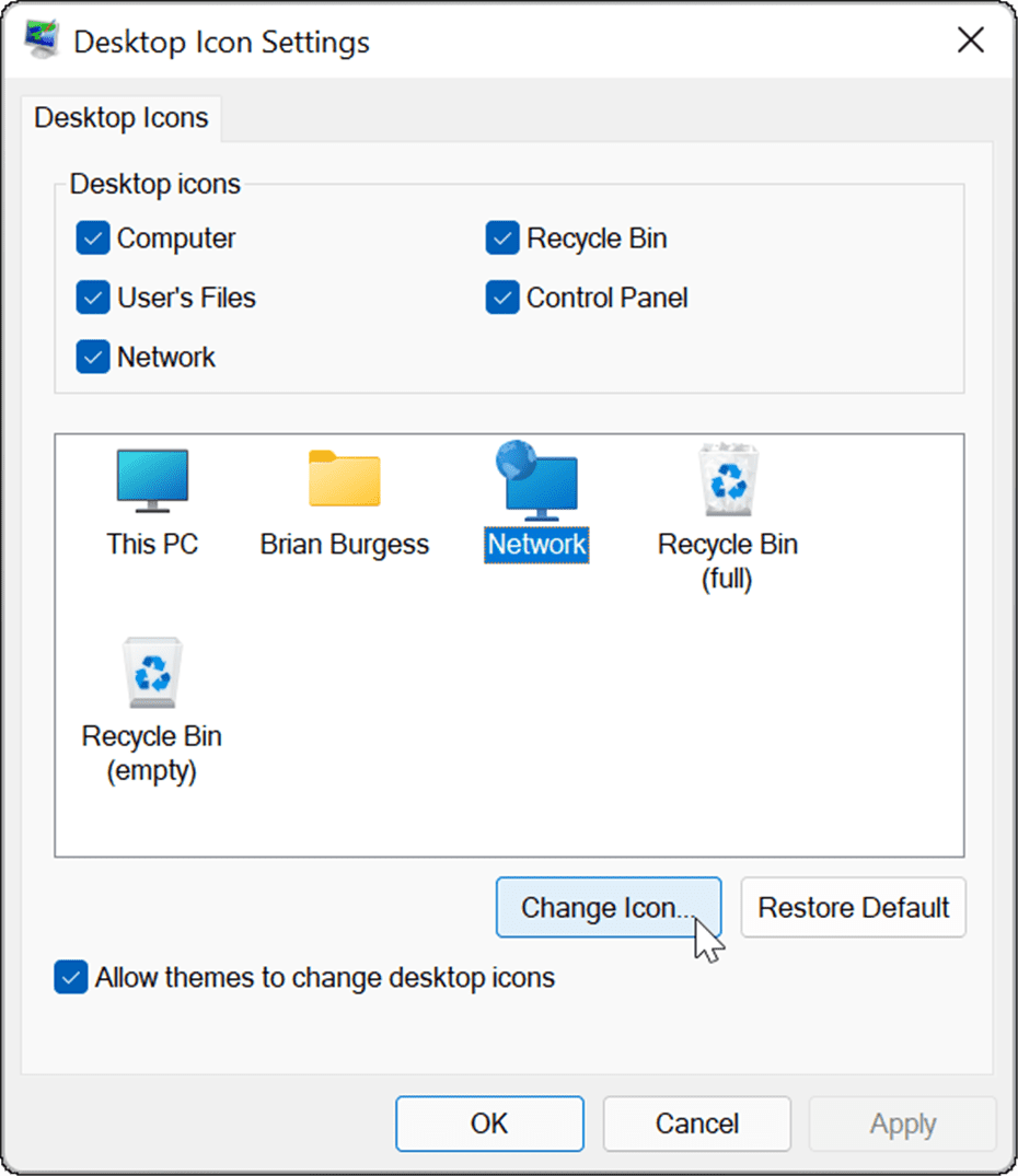 get legacy desktop icons back on windows 11