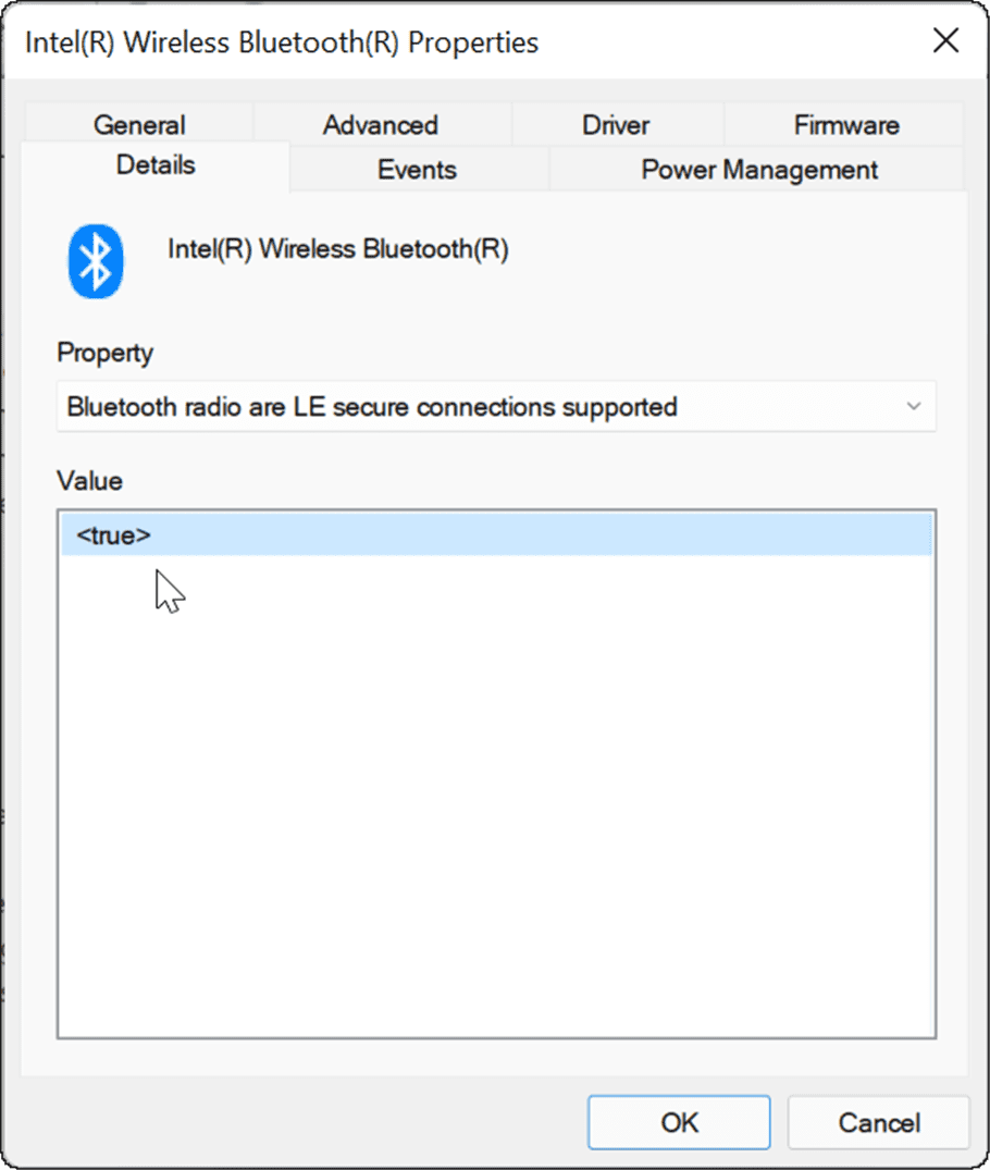 Bluetooth radio LE secure supported