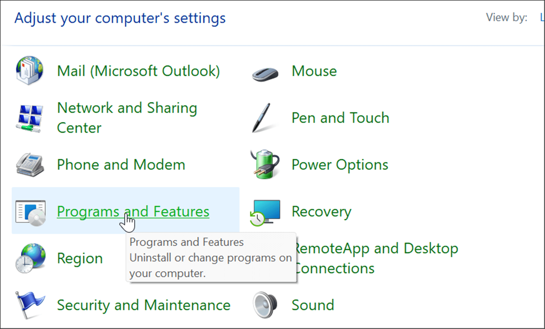 Programs and features manage optional features on windows 11