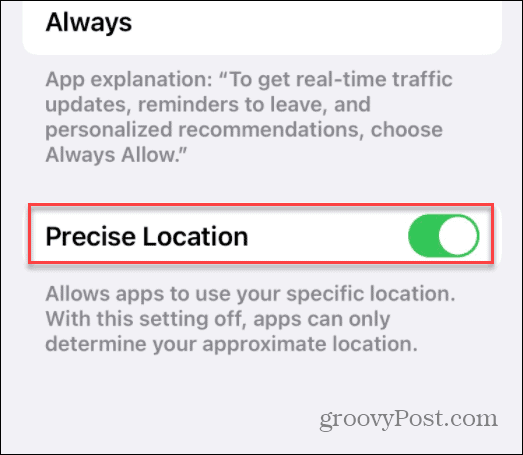 precise location iPhone