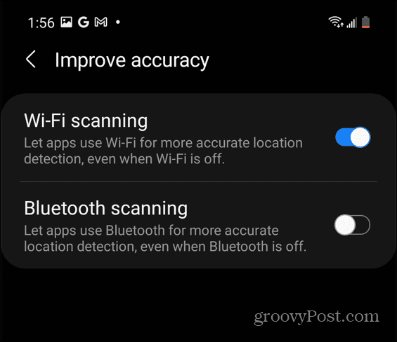Numérisation Wi-Fi Android Samsung Calibrer Google Maps