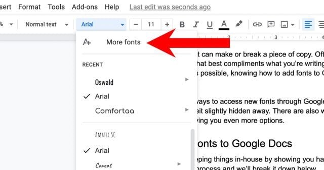 more fonts in google docs