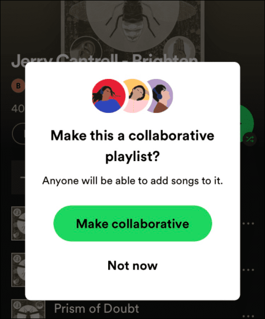 проверить совместную работу добавить друзей в Spotify