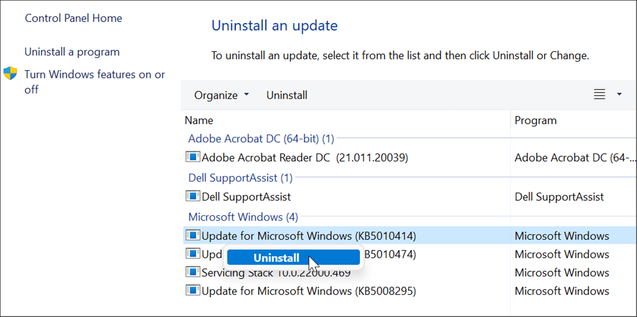 uninstall windows resource protection found corrupt files