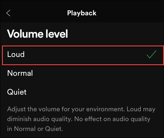 Niveau de volume Spotify