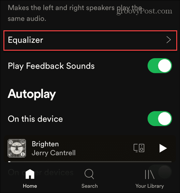 select Equalizer Spotify