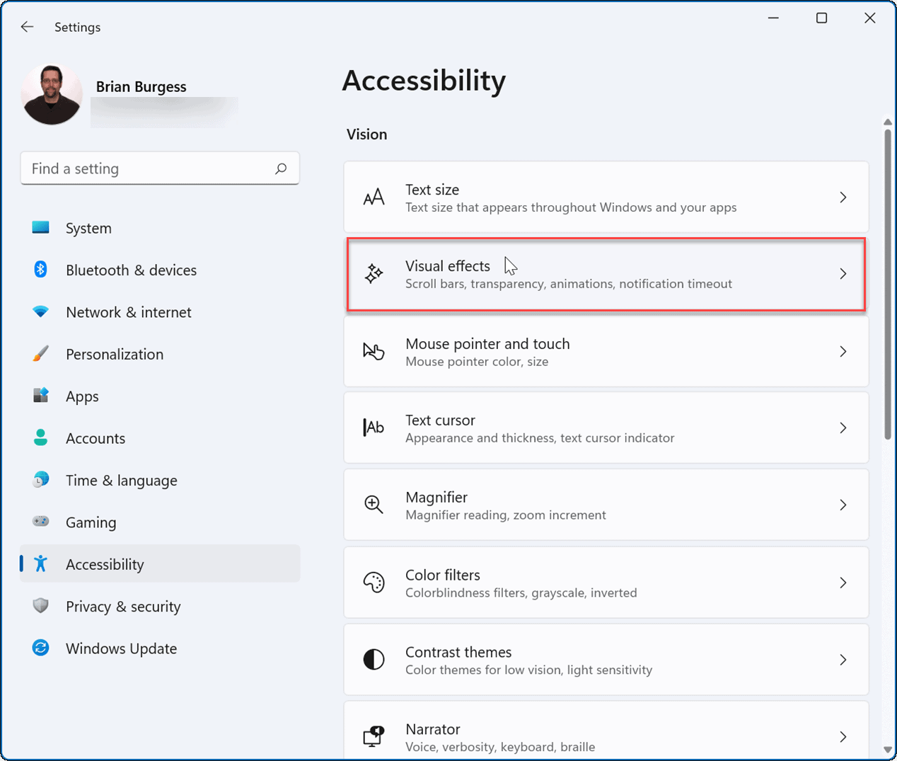Settings Accessibility make Windows 11 faster on old hardware