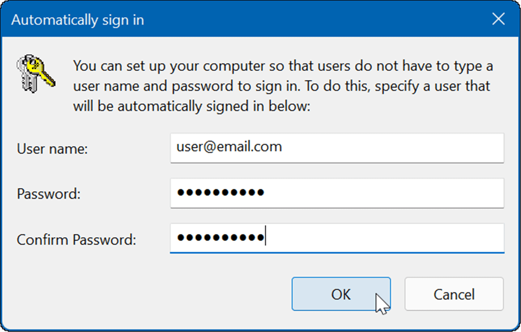 automatically sign-in