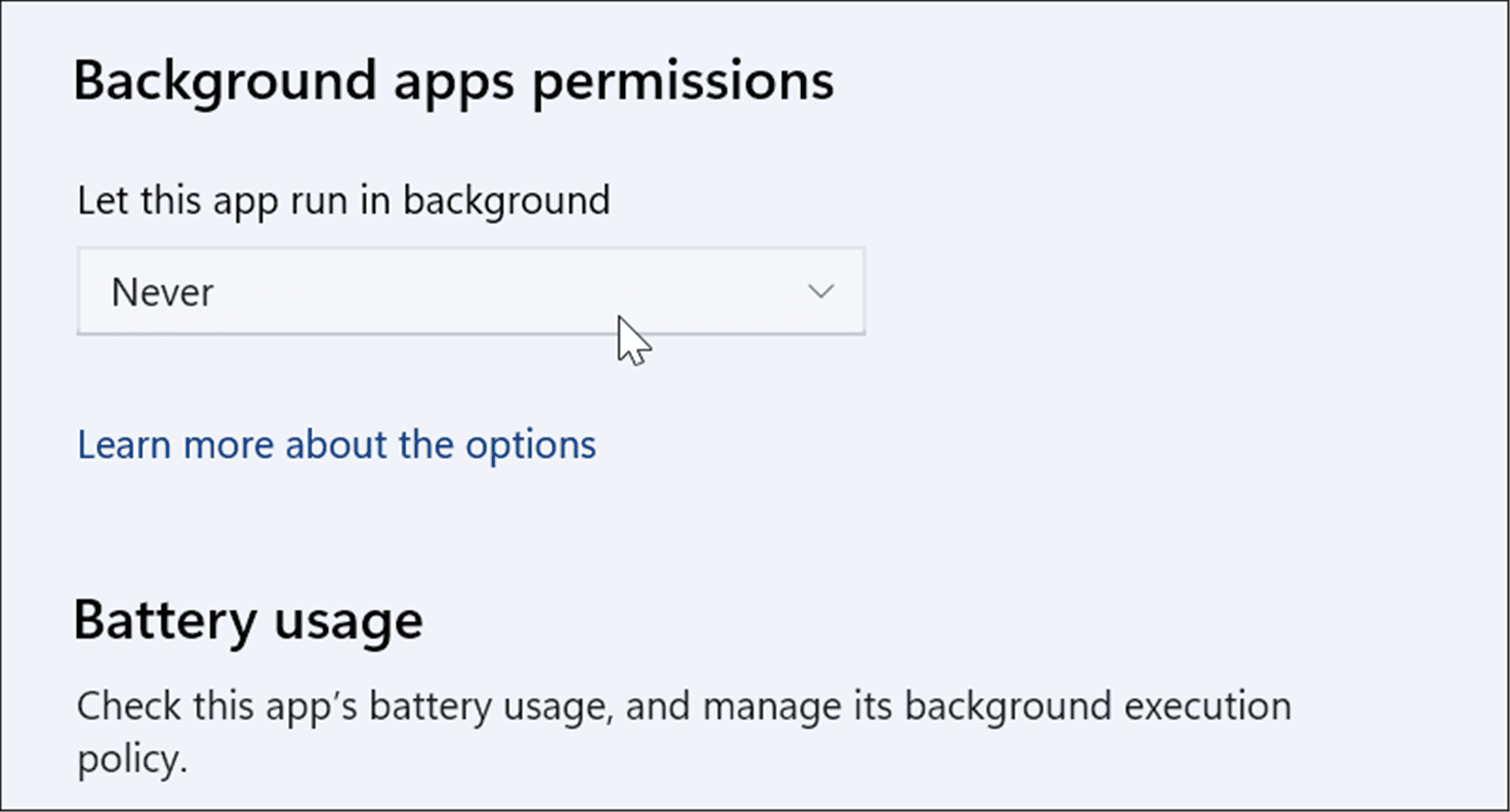 background app permissions