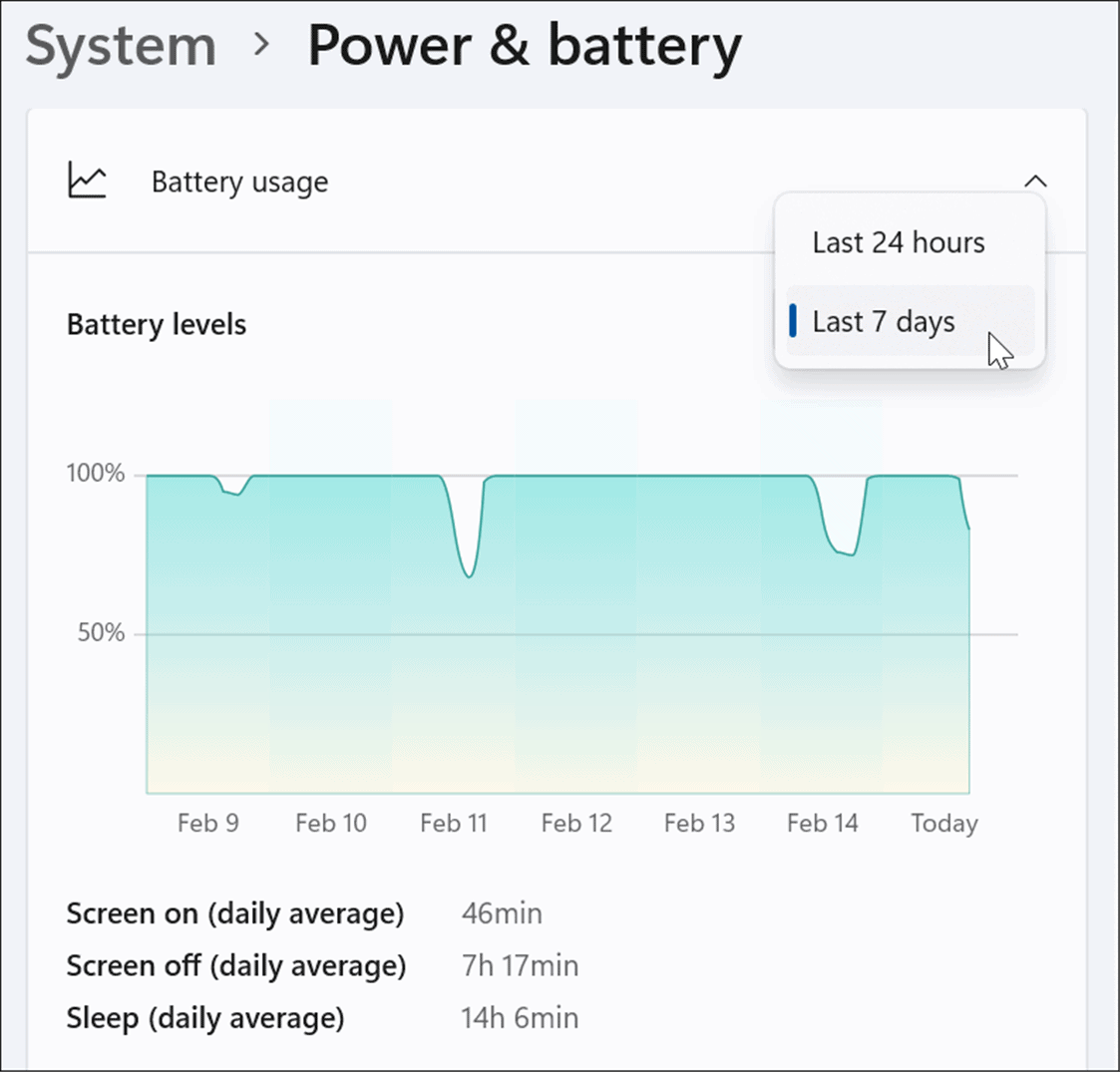 vérifier le temps de batterie restant sur les paramètres de Windows 11