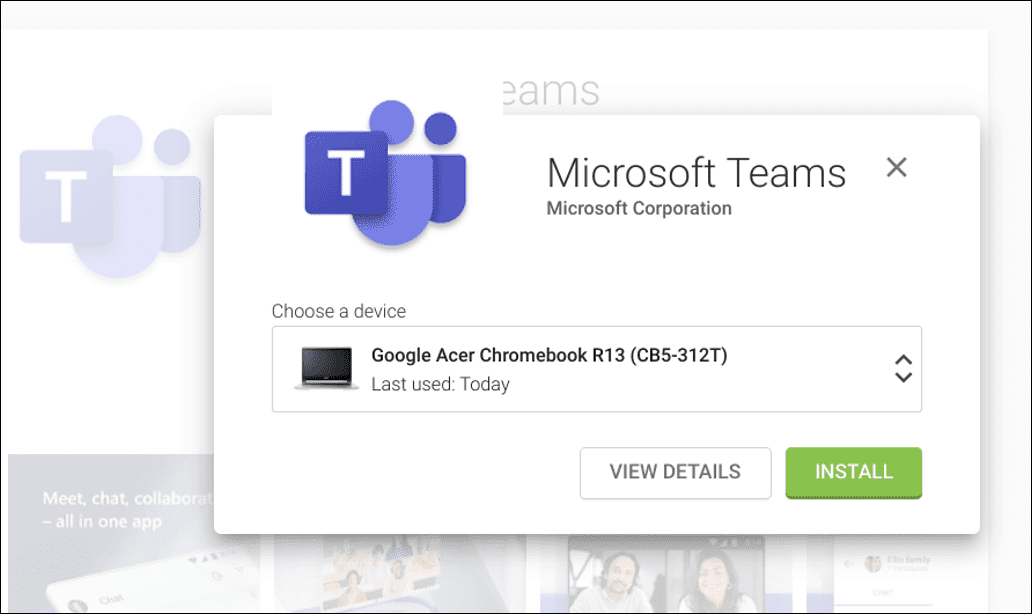   utiliser Microsoft Teams sur un Chromebook