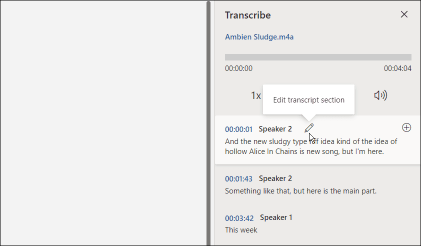 transcribe an audio file to microsoft word
