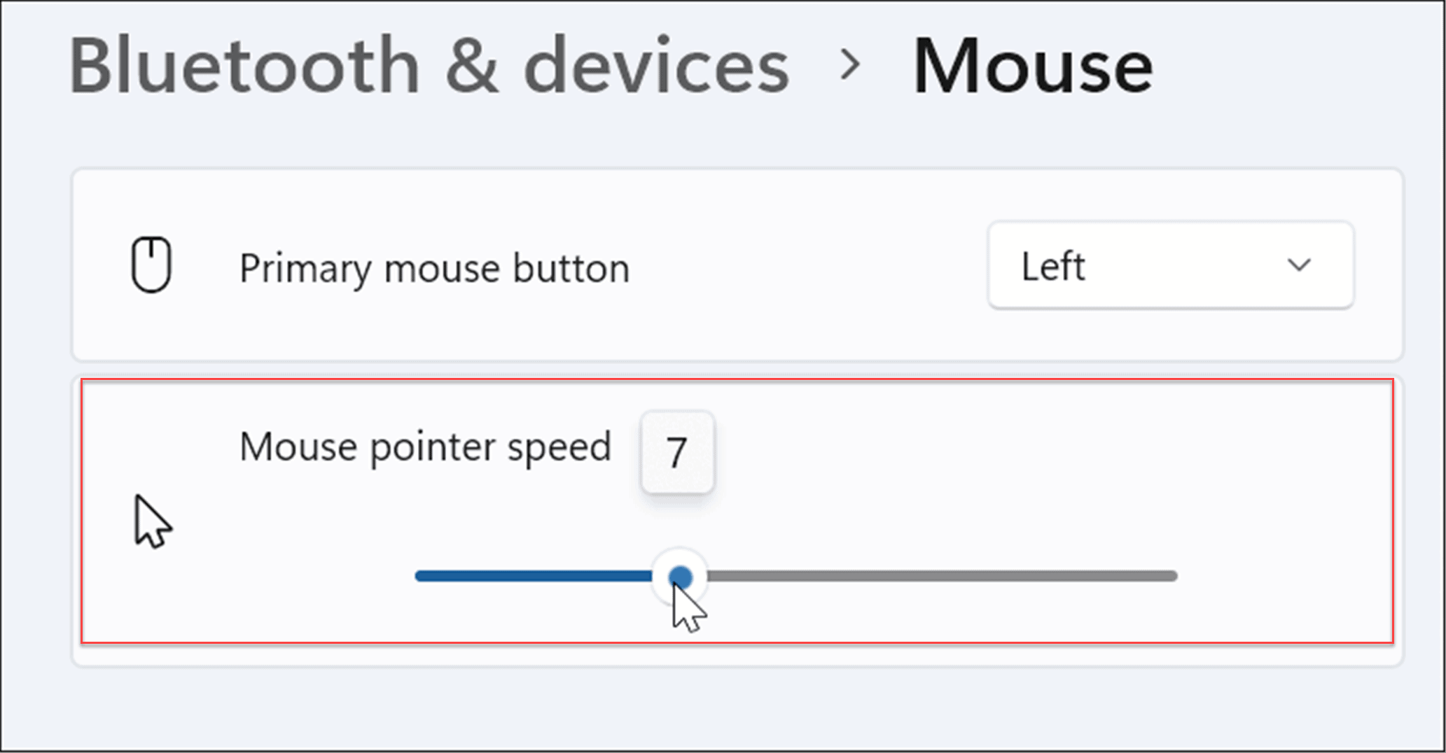vitesse du pointeur de la souris