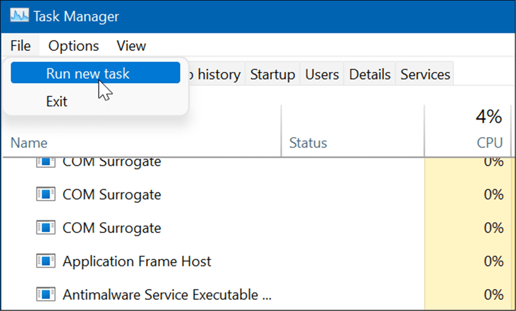 run new reset taskbar settings in Windows 11
