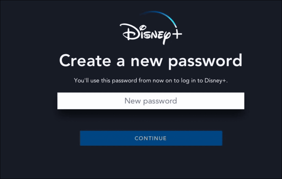 confirm disney plus password
