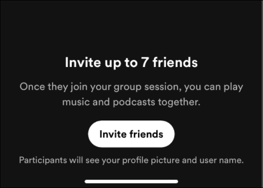 invite friends button listen to spotify with friends