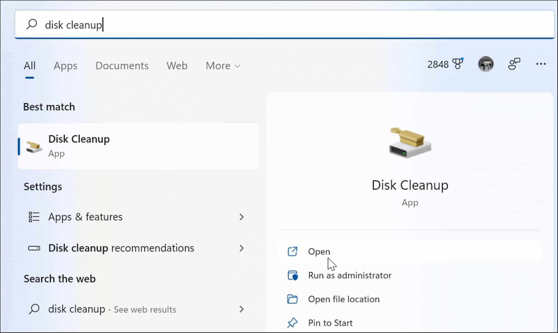 disk cleanup delete temporary files on Windows 11