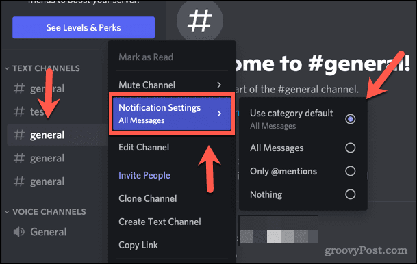 Limiting channel notifications on Discord