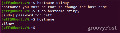 how to change hostname in linux using hostname command