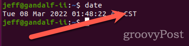 output of date command