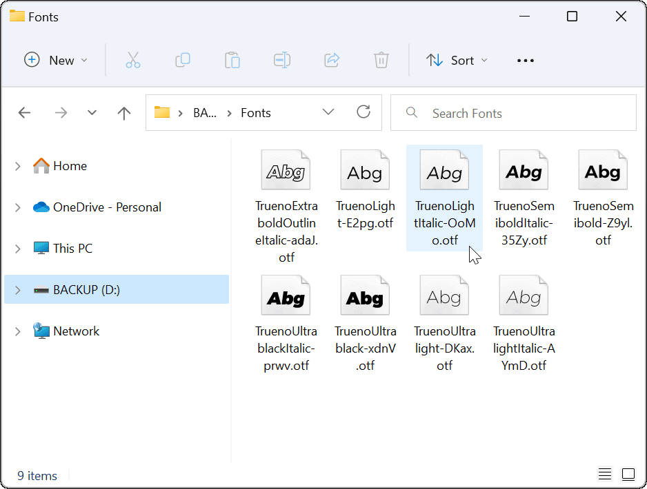 Install or Uninstall Fonts on Windows 11