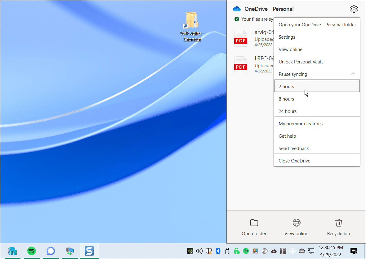 pause fix onedrive not syncing
