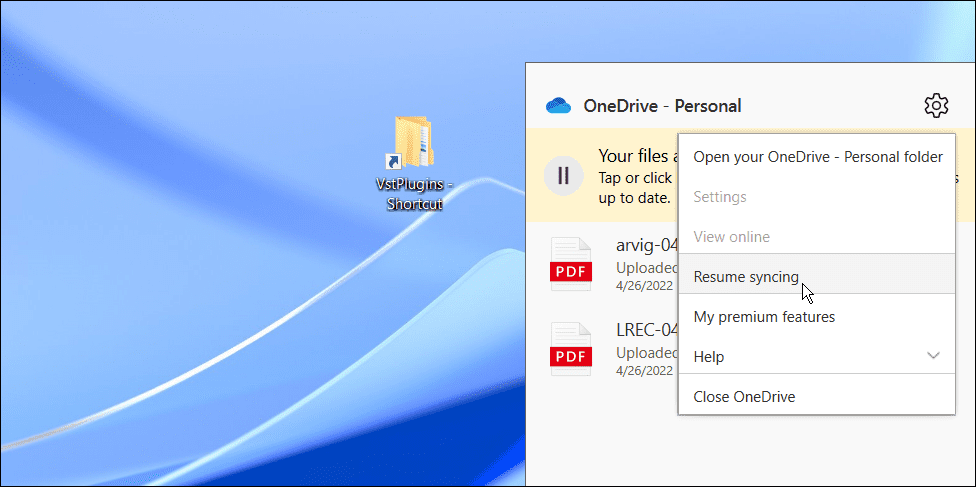 fix onedrive not syncing