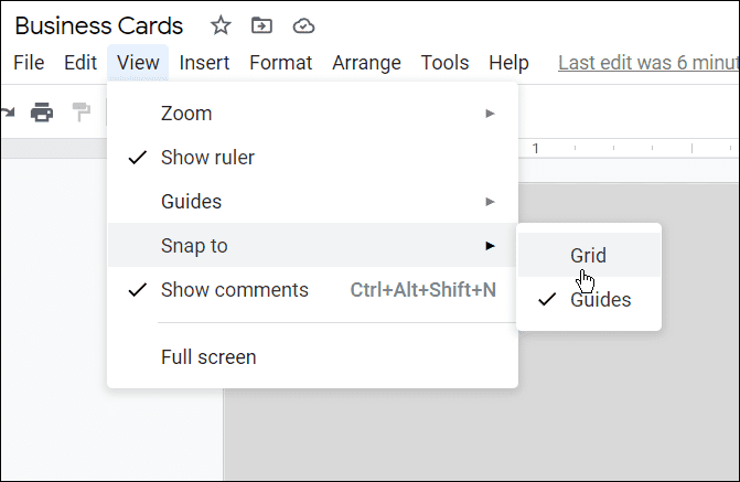 how to create cards on Google Docs