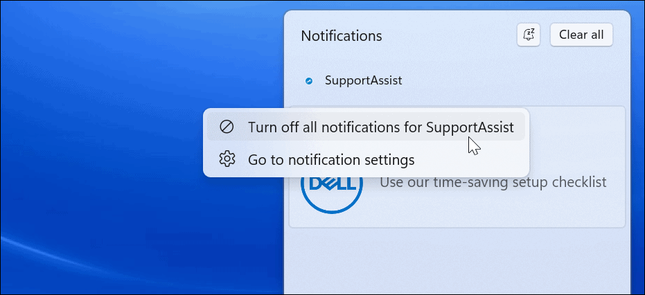 turn off apps from notification area