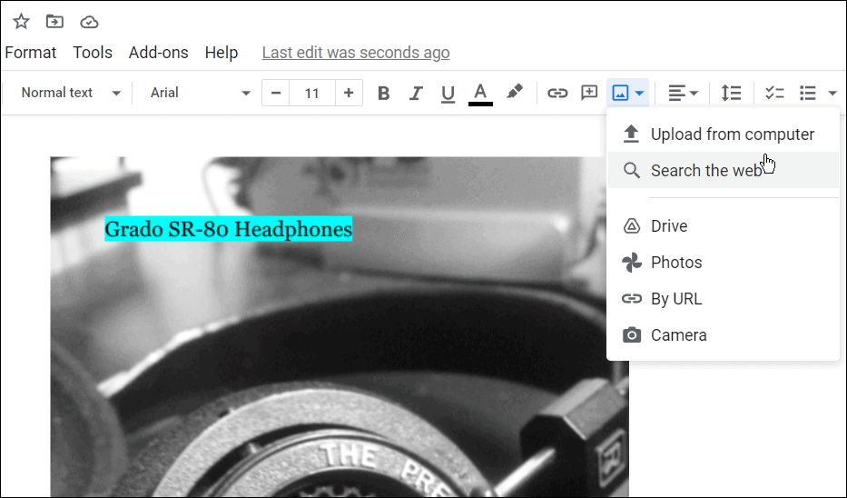 add image how to layer images in Google Docs