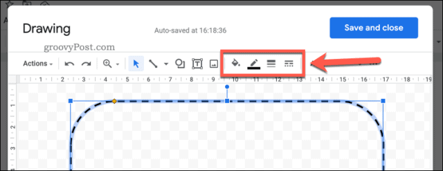 Formatting a shape in Google Docs