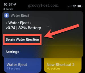 begin water ejection to get water out of iphone