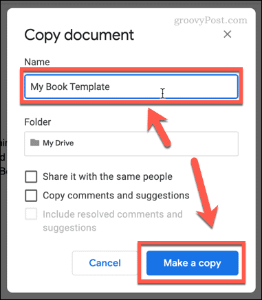 make a copy of a document in google docs