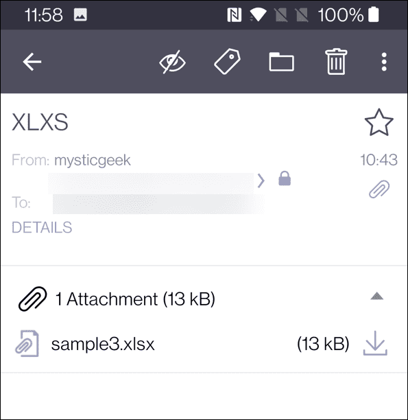 protonmail ouvre les fichiers xlsx dans android