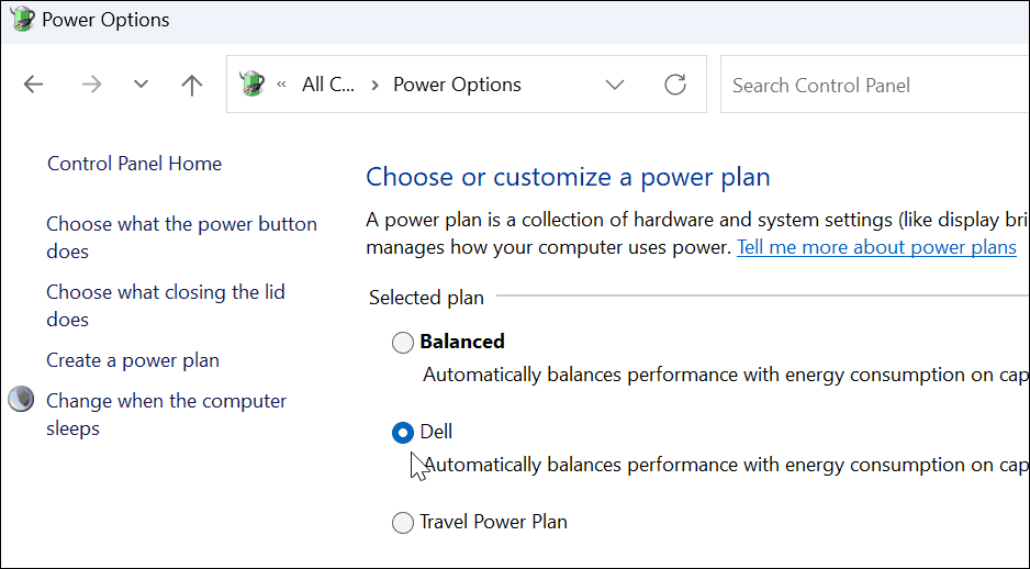 create a custom power plan on Windows 11