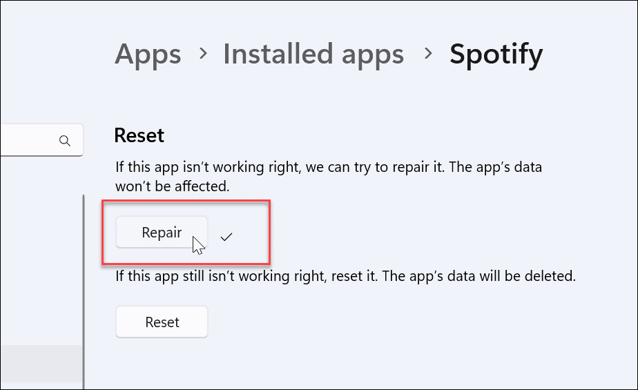 repair app successful