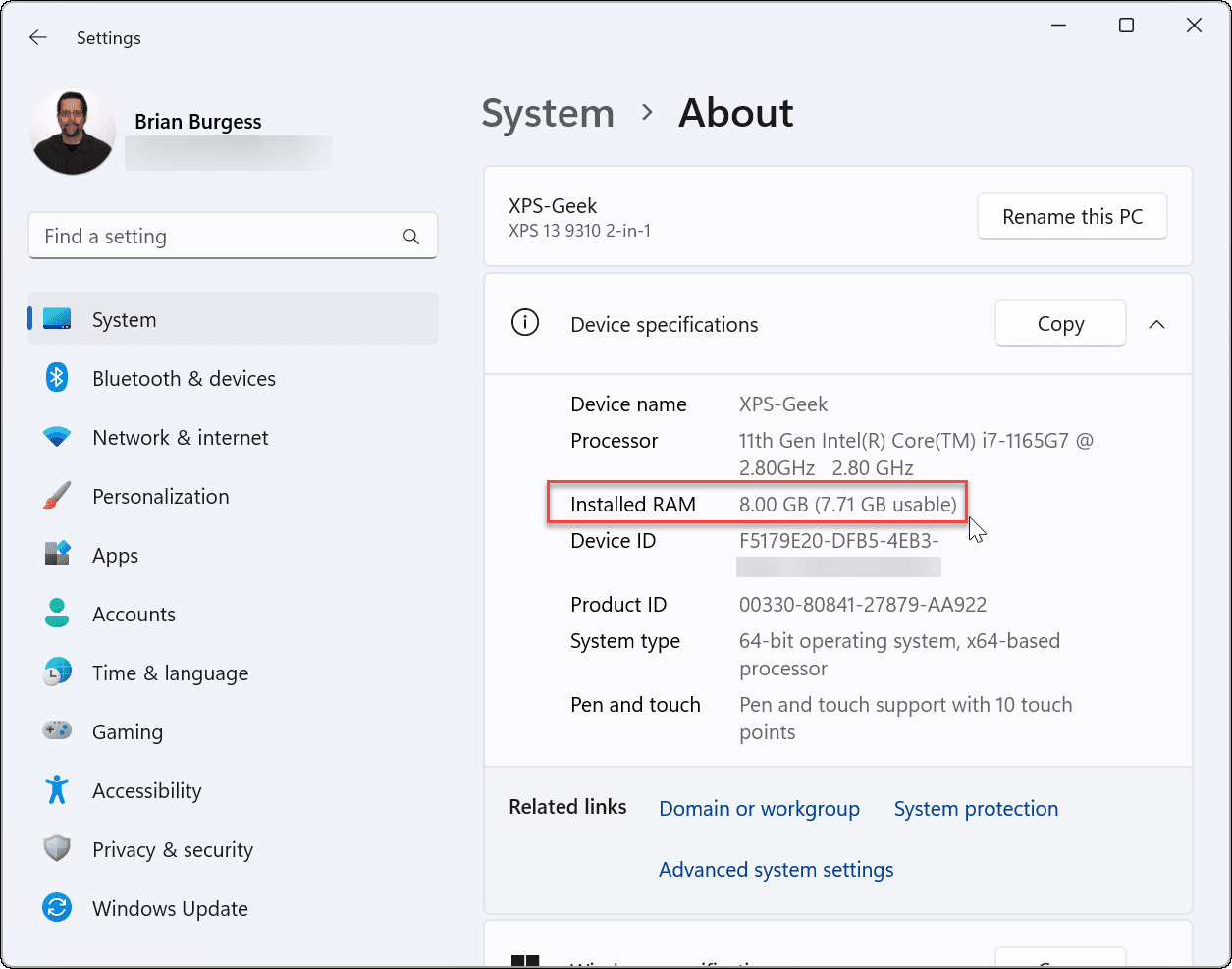 to Check RAM Information on Windows 11