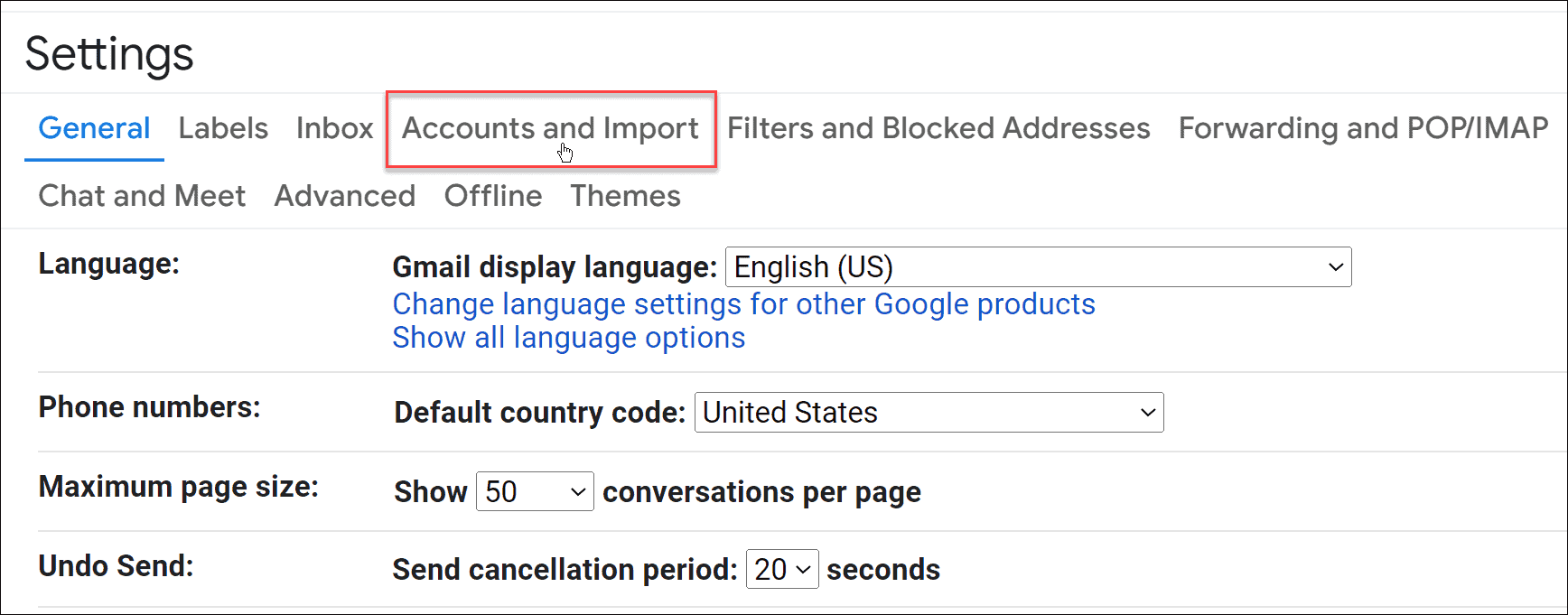 Accounts and Import