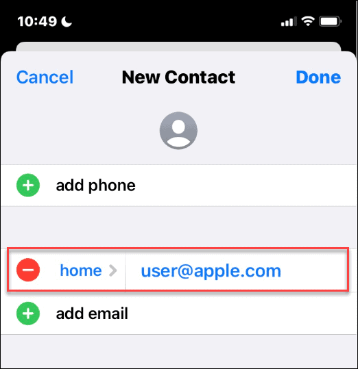 Apple ID in Contacts list