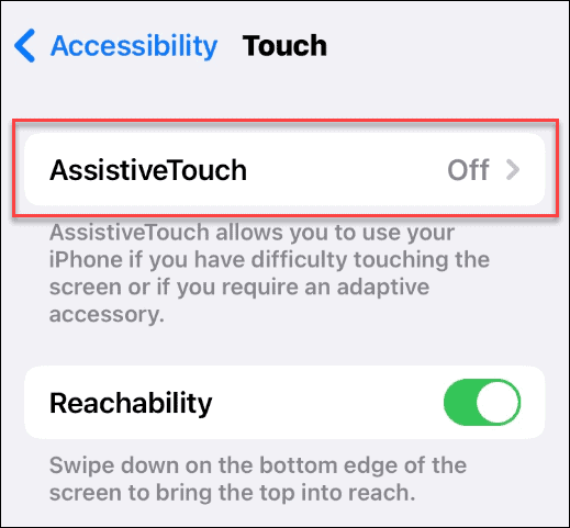 assistive touch option iphone settings