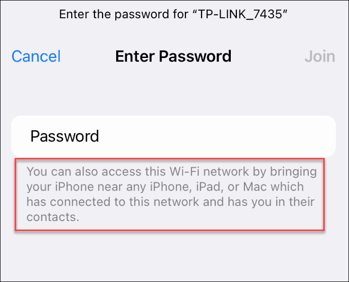 share a wi-fi password on iphone